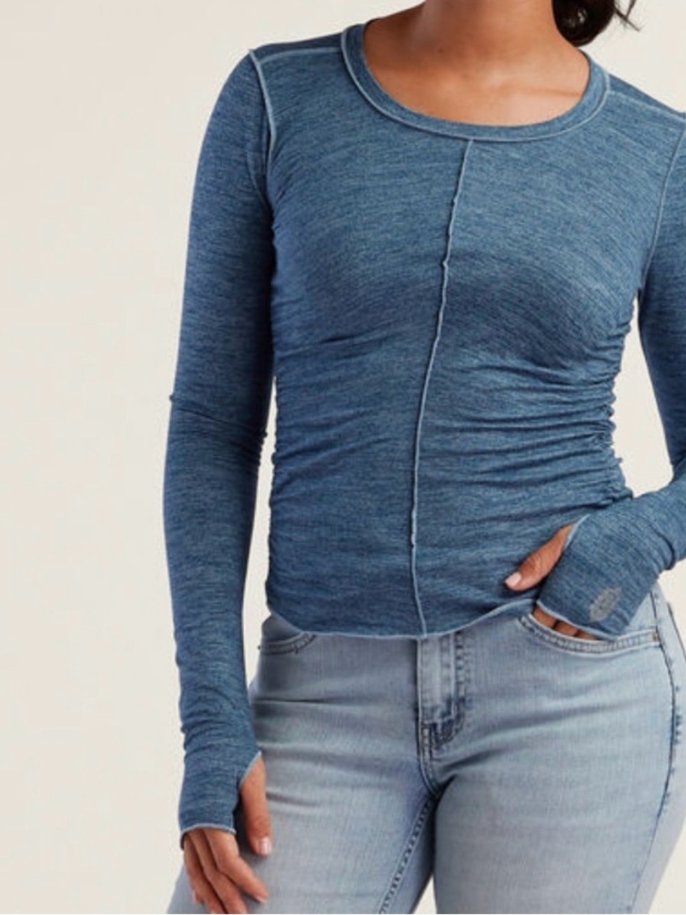 Free People FP Movement Right On Run Long Sleeve Layer in Bluestone Size Small